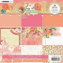 36 papiers fantaisies 15.2 x 15.2 cm scrapbooking Studiolight SAY IT WITH FLOWERS 161