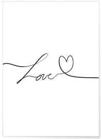 Affiche Line Art 'Love' | A3 : 29,7x42cm
