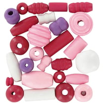 MégaCréa DIY - Perles en bois 0,5 à 2 cm Assortiment rose