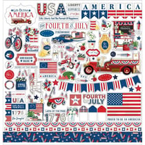 Feuille de stickers 30cm x 30cm God bless America Carta bella