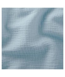 Tissu Double Gaze de coton gaufrée de 130 CM de largeur Bleu Ciel vendu par 50 cm
