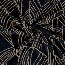 Tissu Jersey Viscose Zénaïde nervures Taupe sur fond Bleu marine