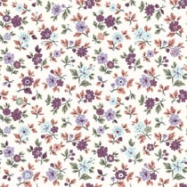 Tissu Popeline de Coton Lucile Petites fleurs sur fond Ecru