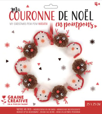 MA COURONNE DE NOEL EN POMPONS