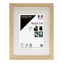 Cadre photo 18x24 cm Milan brut  avec passe-partout 13x18 cm