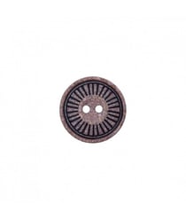 Bouton polyester et bois 2 trous 23mm - Prym Bleu Fonce