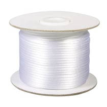 Cordon de satin, 2 mm rouleau 50 m, blanc