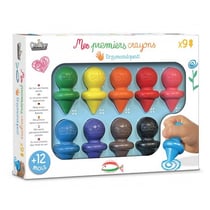 Boite de 9 Mes premiers crayons - Crealign - Jaune