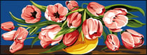 Canevas antique Débordement de tulipes 25x60cm