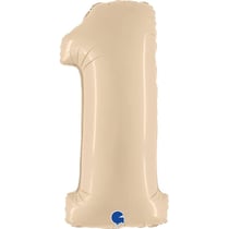Ballon Géant Chiffre 1 Satin Cream (102 cm)