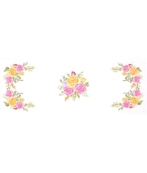 Kit de chemin de table au point de croix - Bouquet de Fleurs - 40 x 100 cm - Trimits Blanc