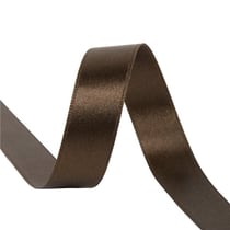 Bobine 25m ruban satin double face Marron Foncé fabriqué en France