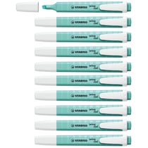 Lot de 10 surligneurs - STABILO - Swing Cool Pastel Edition - Touche de Turquoise