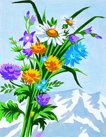 Kit canevas Fleurs de montagne 20x25cm