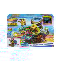 Hot Wheels Set de jeu Monster Trucks Arena Smashers Mega-Wrex Vs. Crushzilla Takedown