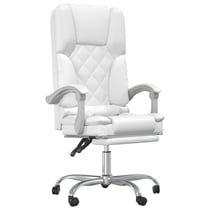 Fauteuil de massage inclinable de bureau informatique étude similicuir blanc 02_0025396