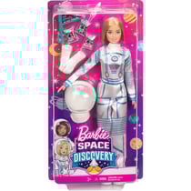 Poupee barbie blonde metier : cosmonaute + 7 accessoires - astronaute - mattel - gtw30
