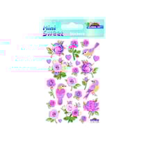 Autocollants - Romance fleurs et oiseaux - Paillettes - Époxy