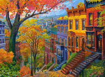Puzzle 3000 pièces - Ville d'Automne sur la Colline - Castorland