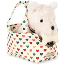 Peluche chien Terry Puppy avec panier Cœur Coloré Konges Sløjd