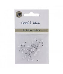 Oeil MOBILE Noir/blanc peluches diam. 4mm en lot de 50 - 3bCom Blanc
