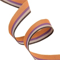 Sergé à rayures / stripes jaune orange 15mm au mètre