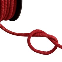 Bobine 25m cordon tresse métallisé rouge/or 6mm