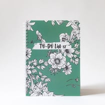 Carnet To Do Celadon Flowers