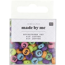 Perles rondes lettres - multicolore