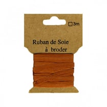 Ruban de soie à broder 4mm de 3 mètres Fauve