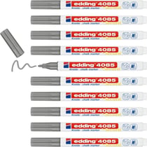 Lot de 10 marqueurs craie liquide EDDING 4085 argent 1-2 mm