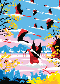 Puzzle 500 pièces - L'Envol des Flamants Roses - Hachette