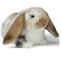 Peluche lapin marron aux oreilles tombantes 27 cm - classic animaux de la ferme - living nature