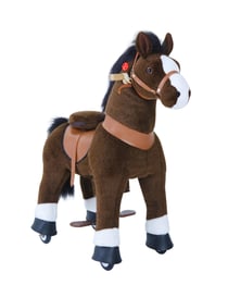 Poney à monter Brun chocolat avec sabot blanc Grand Modèle pour 4 à 9 ans