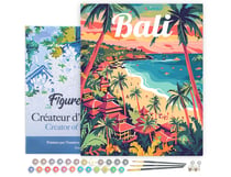 Peinture par Numéro Figured'Art avec Cadre - Affiche de voyage Bali - Kit de Loisir Créatif DIY Numéro d'Art Complet - 40x50cm toile tendue sur châssis