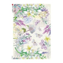 1 feuille de papier de riz 22.5 x 32 cm découpage collage Paper Designs FLEUR PAPILLON 0236