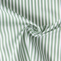 Tissu Coton imprimé Arty Edoua rayures Vert sur fond Blanc