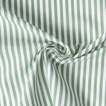 Tissu Coton imprimé Arty Edoua rayures Vert sur fond Blanc