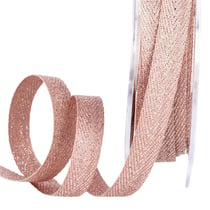Bobine 15m Ruban chevron métal Rose Clair