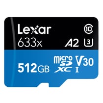 Carte mémoire 512GO Lexar High-Performance 633x microSDXC UHS-I