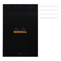 Bloc notes - A4+ - 21x31,8 cm - Lignes - 80 feuilles - Noir - Rhodia