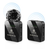 Microphone Sans Fil Lavalier Noir Longue Autonomie Bluetooth et Vidéo 10m+
