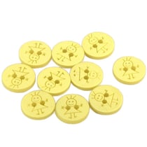 Bouton 2 trous fille 15mm Jaune Mimosa