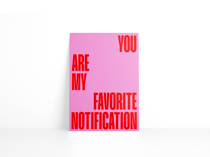 Carte de vœux - Favorite notification