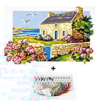 Kit canevas modèle maison bretonne 30 x 40 cm Seg de Paris