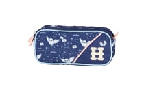 Trousse enfant Harry Potter 2 compartiments pour fournitures scolaires - Bleu marine