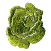 Lot de 3 écussons thermocollants Rose vert anis 4cmx5cm