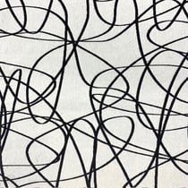 Tissu Jacquard Line Art noir sur fond Blanc - Au mètre