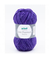 Pelote de laine à tricoter LISA PREMIUM JEANS - Grundl - certifiée Oeko-Tex 02 Violet