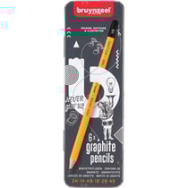 Boîte De 6 Crayons Graphite - 1H 2H Hb 1B 2B 4B - Bruynzeel